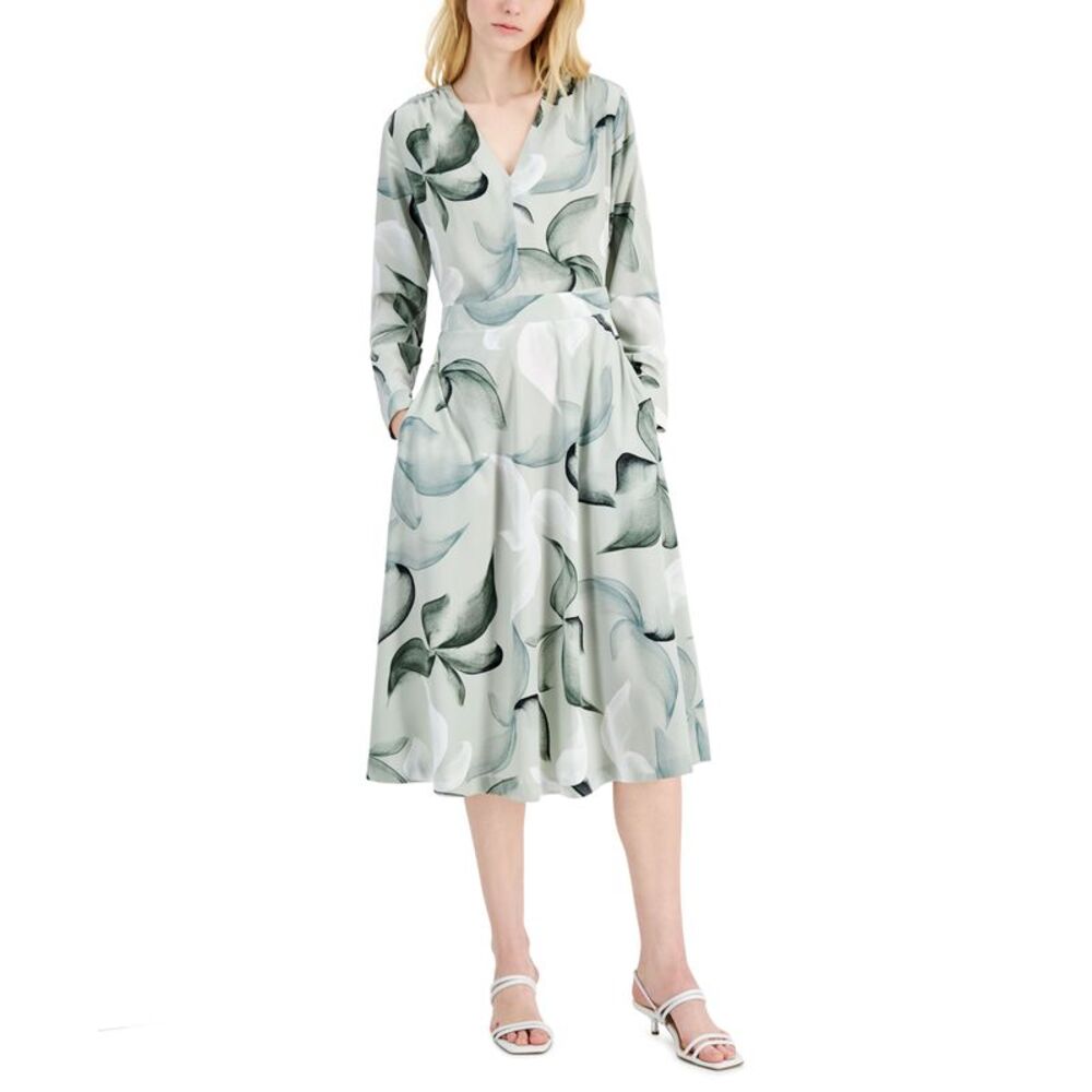 Alfani Floral Printed V Neck Dress
